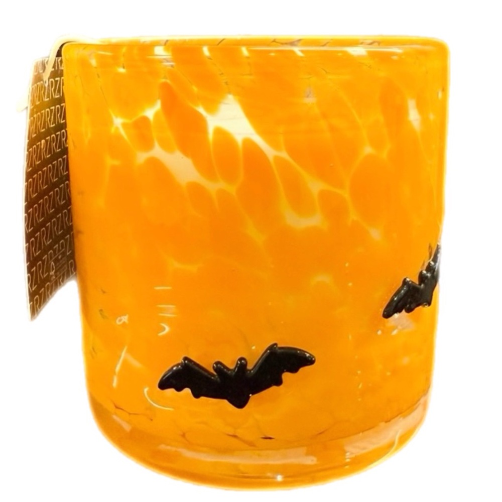 NEW Rachel Zoe Confetti Sleepy Hollow 15 Oz. Orange Black Bat Halloween Candle - Picture 3 of 12